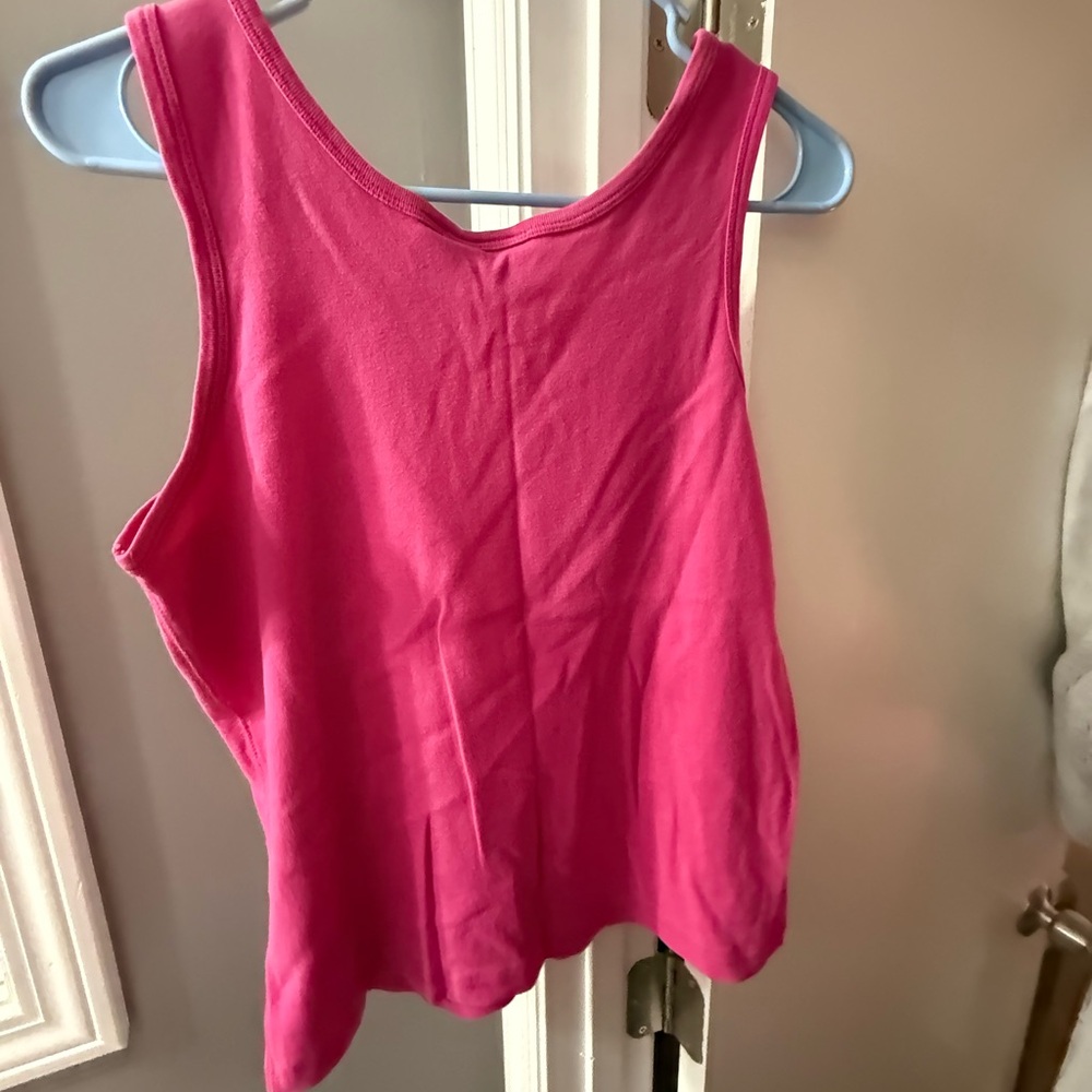 Basic Editions Bright Pink Women's Tank Top - Picture 3 of 3